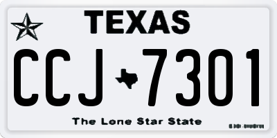 TX license plate CCJ7301