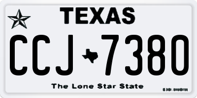TX license plate CCJ7380