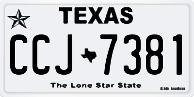 TX license plate CCJ7381
