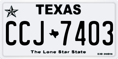 TX license plate CCJ7403