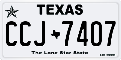 TX license plate CCJ7407