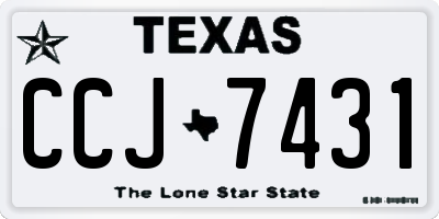 TX license plate CCJ7431