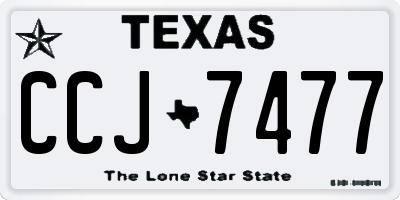 TX license plate CCJ7477