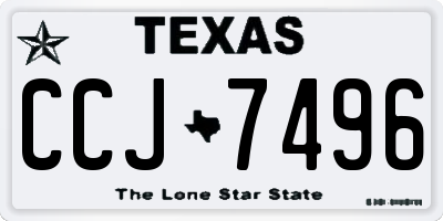TX license plate CCJ7496