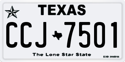 TX license plate CCJ7501