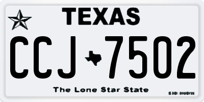 TX license plate CCJ7502