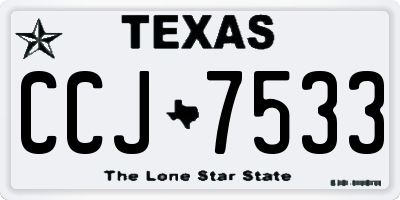 TX license plate CCJ7533