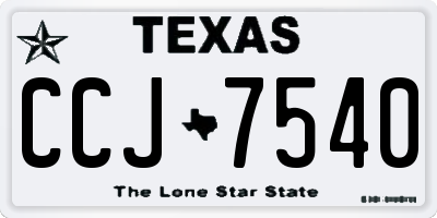 TX license plate CCJ7540