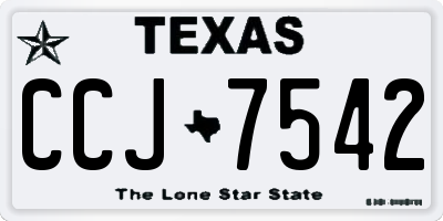 TX license plate CCJ7542