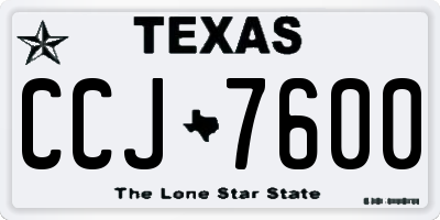 TX license plate CCJ7600