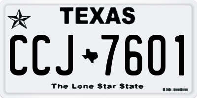 TX license plate CCJ7601