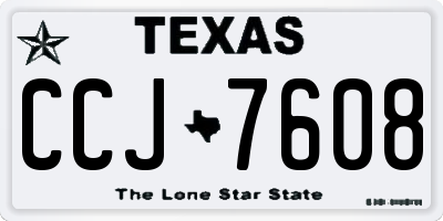 TX license plate CCJ7608