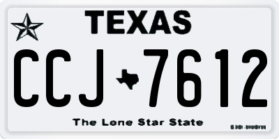 TX license plate CCJ7612