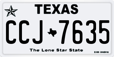 TX license plate CCJ7635