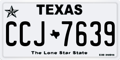 TX license plate CCJ7639