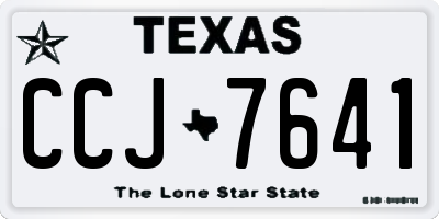 TX license plate CCJ7641
