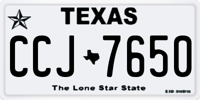 TX license plate CCJ7650