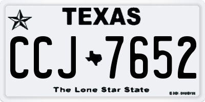 TX license plate CCJ7652