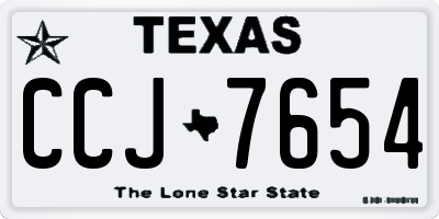 TX license plate CCJ7654