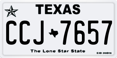TX license plate CCJ7657