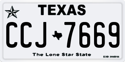 TX license plate CCJ7669