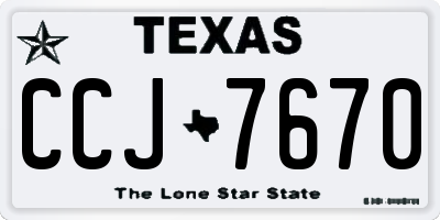 TX license plate CCJ7670