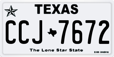 TX license plate CCJ7672