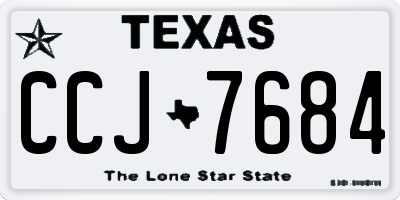 TX license plate CCJ7684