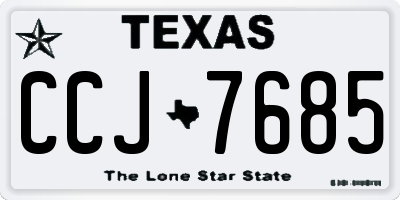 TX license plate CCJ7685