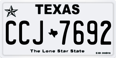 TX license plate CCJ7692