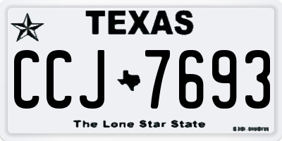 TX license plate CCJ7693