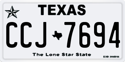 TX license plate CCJ7694