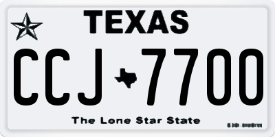 TX license plate CCJ7700