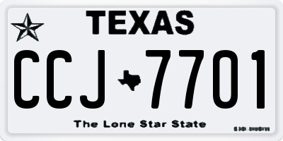 TX license plate CCJ7701