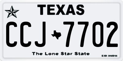 TX license plate CCJ7702