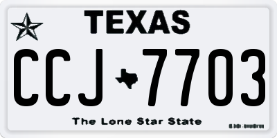 TX license plate CCJ7703