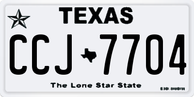TX license plate CCJ7704