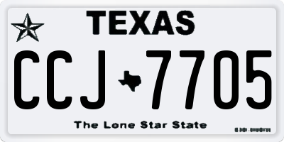TX license plate CCJ7705