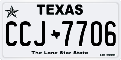 TX license plate CCJ7706