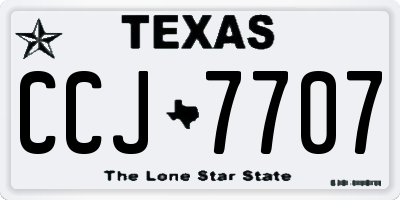 TX license plate CCJ7707