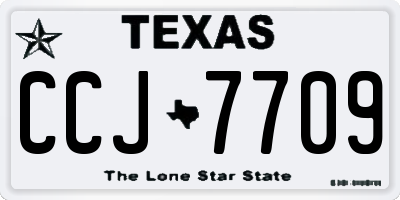 TX license plate CCJ7709