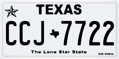 TX license plate CCJ7722