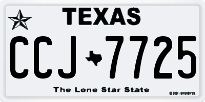 TX license plate CCJ7725