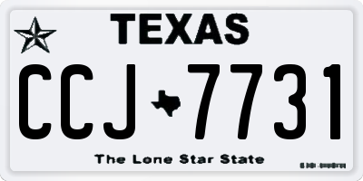 TX license plate CCJ7731