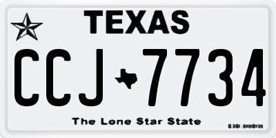 TX license plate CCJ7734