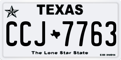 TX license plate CCJ7763