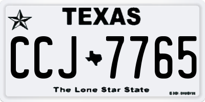 TX license plate CCJ7765