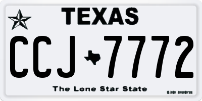 TX license plate CCJ7772