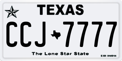 TX license plate CCJ7777