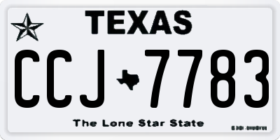 TX license plate CCJ7783